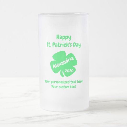 St. Patrick's Day Mattglas Bierglas (Mittel)