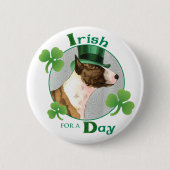 St. Patrick's Day Mini Bull Terrier Button (Vorderseite)