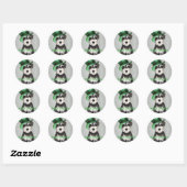 St. Patrick's Day Miniatur Schnauzer Runder Aufkleber (Blatt)