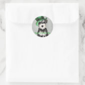 St. Patrick's Day Miniatur Schnauzer Runder Aufkleber (Tasche)