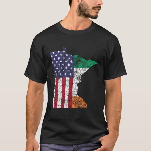 St Patricks Day Minnesota Irish American Flag Men T-Shirt (Vorderseite)