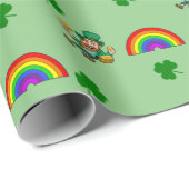 St. Patrick's Day mit einem glücklichen Regenbogen Geschenkpapier (Rolleneckpunkt)