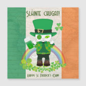 St. Patrick's Day mit einer glücklichen Katze Magn Magnetkarte (Vorderseite)