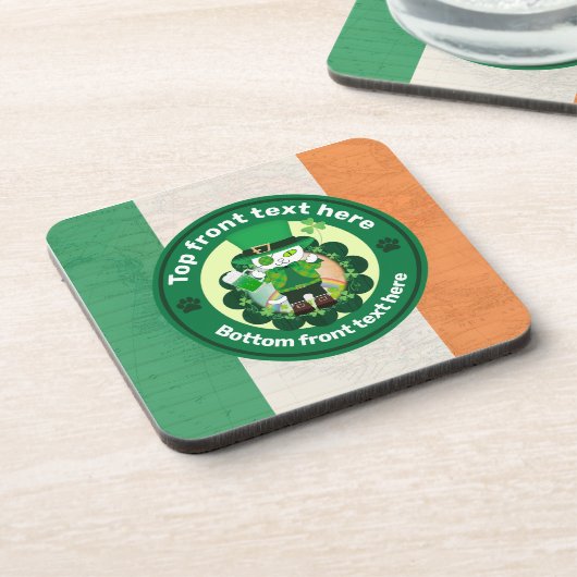 St. Patrick's Day mit einer glücklichen, Mit Augen Getränkeuntersetzer (Linke Seite)