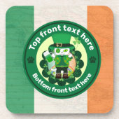 St. Patrick's Day mit einer glücklichen, Mit Augen Getränkeuntersetzer (Vorderseite)
