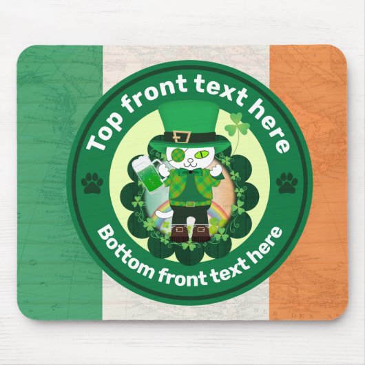 St. Patrick's Day mit einer glücklichen, Mit Augen Mousepad (Vorne)