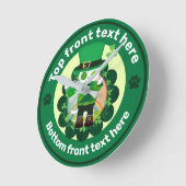 St. Patrick's Day mit einer glücklichen, Mit Augen Runde Wanduhr (Winkel)
