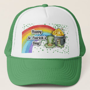 St Patrick's Day mit grüner Farbe Truckerkappe