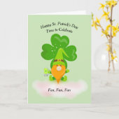 St. Patrick's Day mit Kleeblatt & Gnome Karte (Gelbe Blume)