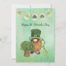 St. Patrick's Day mit Kleeblatt Green Aquarell