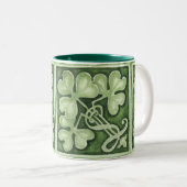 St. Patrick's Day mit Kleeblatt Green Aquarell T Zweifarbige Tasse (VorderseiteRechts)