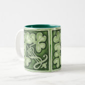 St. Patrick's Day mit Kleeblatt Green Aquarell T Zweifarbige Tasse (Vorderseite Links)