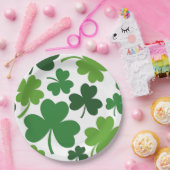 St. Patrick's Day mit Kleeblatt Klee auf grünem Pa Pappteller (Party)