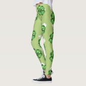 St. Patrick's Day mit Kleeblättern auf Grün Leggings (Links)