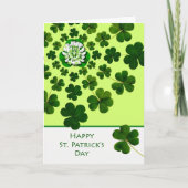 St. Patrick's Day mit Kleeblättern und Clover Bloo Karte (Vorderseite)