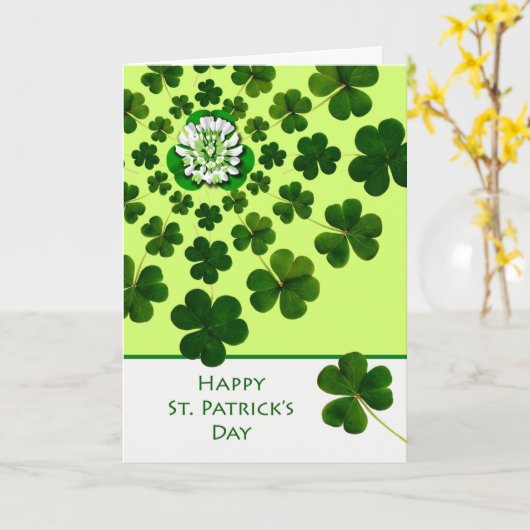 St. Patrick's Day mit Kleeblättern und Clover Bloo Karte (Gelbe Blume)