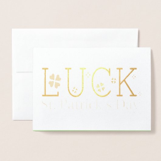 St. Patrick's Day mit Kleeblättern Urlaub Folienkarte (Vorderseite mit Umschlag)