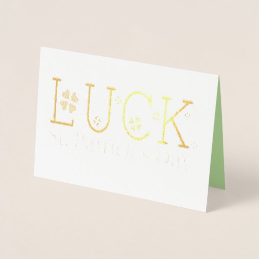 St. Patrick's Day mit Kleeblättern Urlaub Folienkarte (Vorderseite)