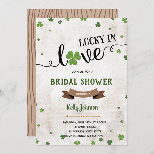 St. Patricks Day mit Liebe Einladung (Vorne/Hinten)