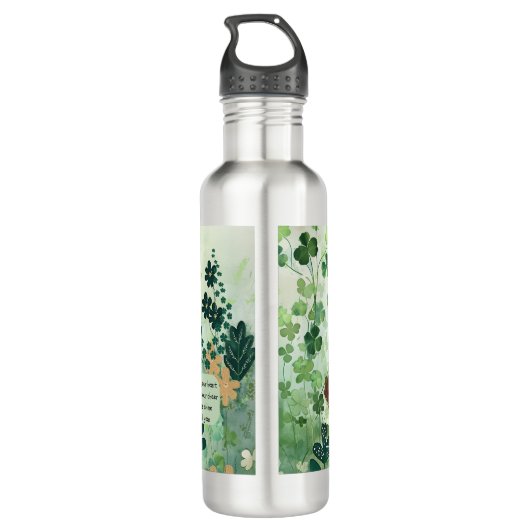St. Patrick's Day mit Musik Edelstahlflasche (Rückseite)