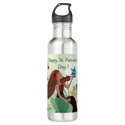 St. Patrick's Day mit Musik Edelstahlflasche (Vorderseite)
