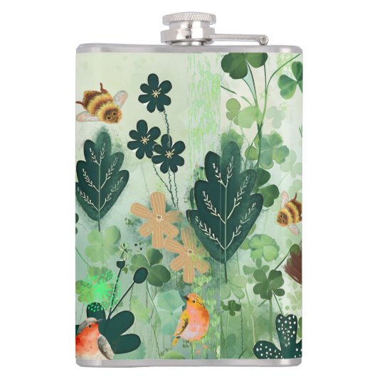 St. Patrick's Day mit Musik Flachmann (Rückseite)