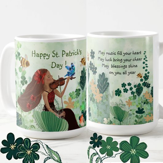 St. Patrick's Day mit Musik Kaffeetasse