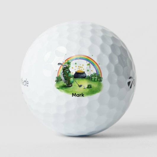 . St. Patrick's Day mit Regenbogen Golfball (Vorderseite)