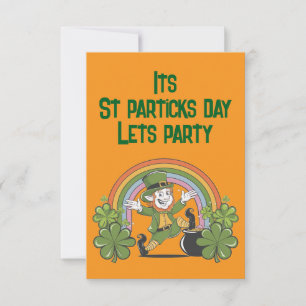 St. Patrick's Day mit Regenbogen & Leprechaun Einladung