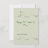 St. Patrick's Day Mitteilungskarte (Rückseite)