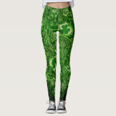 St Patrick's Day Modern Green Kleeblatts Muster Leggings (Vorderseite)