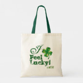 St. Patrick's Day Monogram, Feel Lucky, Kleeblatt Tragetasche (Rückseite)