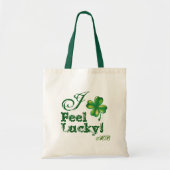 St. Patrick's Day Monogram, Feel Lucky, Kleeblatt Tragetasche (Vorne)
