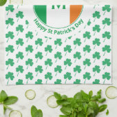 St Patricks Day Monogram Name Kleeblatt Geschirrtuch (Gefaltet)