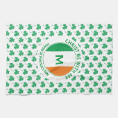 St Patricks Day Monogram Name Kleeblatt Geschirrtuch (Horizontal)