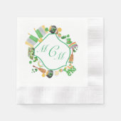 St. Patrick's Day Monogram Wappen Paper Napkin Serviette (Vorderseite)