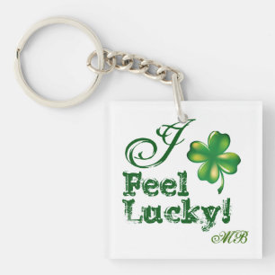 St. Patrick's Day Monogramm Ich habe Glück, Kleebl Schlüsselanhänger