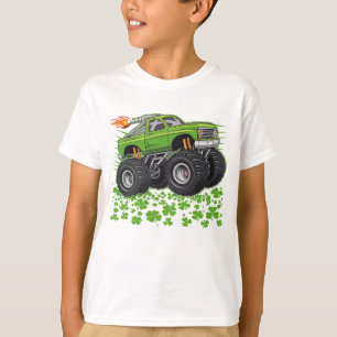 St Patrick's Day Monster LKW Kleeblatt für Jungen T-Shirt