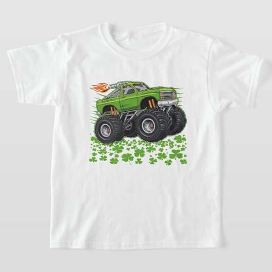 St Patrick's Day Monster LKW Kleeblatt für Jungen T-Shirt (Ablage )