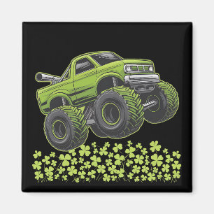 St Patricks Day Monster Truck Glücksklee Magnet