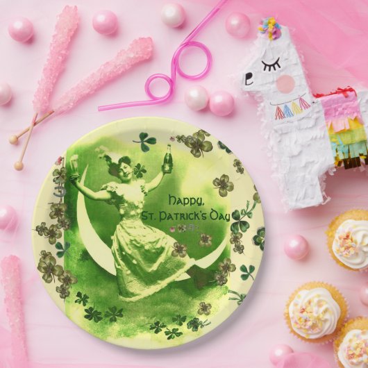 ST. PATRICK'S DAY MOON LADY, IRISH BIER, KLEEBLATT PAPPTELLER (Party)