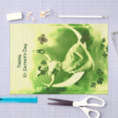 ST. PATRICK'S DAY MOON LADY, IRISH BIER, KLEEBLATT SEIDENPAPIER (Handwerk)