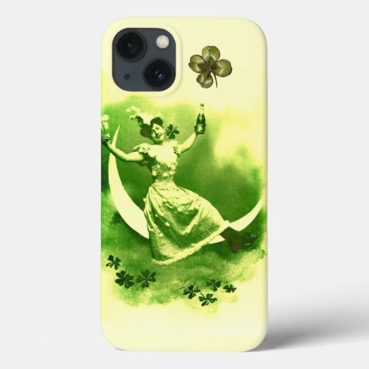 ST. PATRICK'S DAY MOON LADY MIT KLEEBLÄTTERN Case-Mate iPhone HÜLLE (Rückseite)