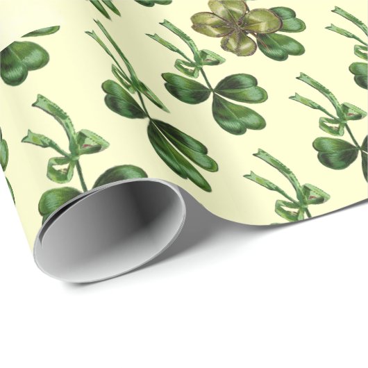 ST. PATRICK'S DAY MOON LADY MIT KLEEBLÄTTERN GESCHENKPAPIER (Rolleneckpunkt)