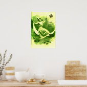 ST. PATRICK'S DAY MOON LADY MIT KLEEBLÄTTERN POSTER (Küche)