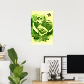 ST. PATRICK'S DAY MOON LADY MIT KLEEBLÄTTERN POSTER (Heimbüro)
