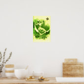 ST. PATRICK'S DAY MOON LADY MIT KLEEBLÄTTERN POSTER (Küche)