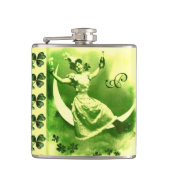 ST PATRICK'S DAY MOON LADY MIT KLEEBLATTS Monogram Flachmann (Vorderseite)