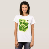 ST PATRICK'S DAY MOON LADY MIT KLEEBLATTS MONOGRAM T-Shirt (Vorne ganz)