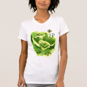 ST PATRICK'S DAY MOON LADY MIT KLEEBLATTS MONOGRAM T-Shirt (Vorderseite)